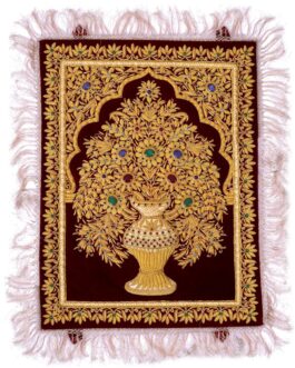 Jewel Carpet Hand Embroidery  Exclusive Collection of Rugs for Home-Living Room (2x3 Feet) Golden