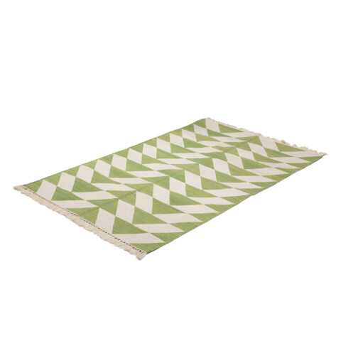 Jaipuri Kilim Cotton Dhurrie Hand Made Design For Home 2x3 Ft Blue - Image 3