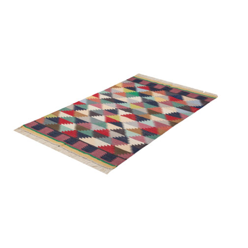 Modern Jaipuri Kilim Cotton Dhurries Hand Made Premium Design 3x5 Ft Grey - Image 4