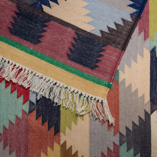 Modern Jaipuri Kilim Cotton Dhurries Hand Made Premium Design 3x5 Ft Grey - Image 3