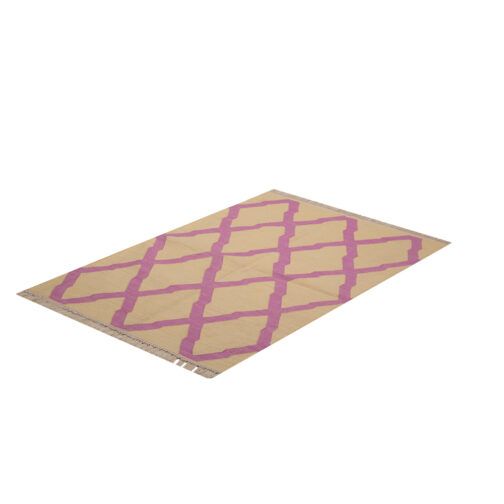 Jaipuri Cotton Dhurries Hand Made Traditional Premium Design 2.5x4 Ft Gold