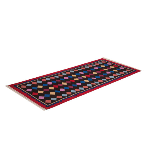 Jaipuri Cotton Kilim Dhurrie Hand Made Modern Design 2.5x6 Ft Multi Color - Image 3