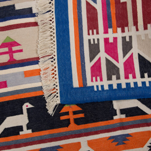 Cotton Dhurries Hand Made Modern Classic Design 4x6 Ft Multi Color - Image 3