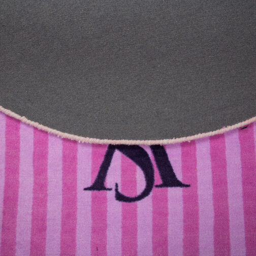 Hand Tufted Round Brand Design Carpet 4 Ft in Diameter Pink - Image 3