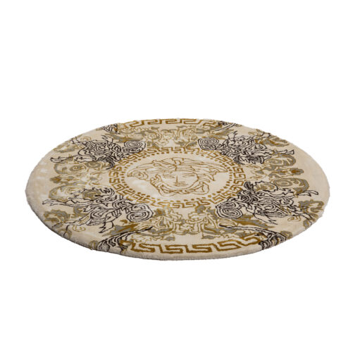 Hand Tufted Round Brand Design Carpet 6 Ft in Diameter Lite Cream - Image 2