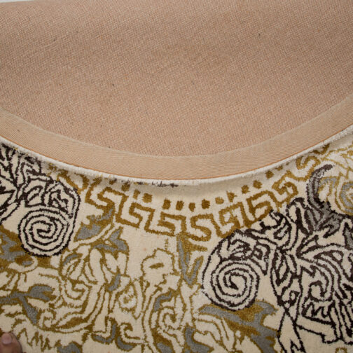 Hand Tufted Round Brand Design Carpet 6 Ft in Diameter Lite Cream - Image 3