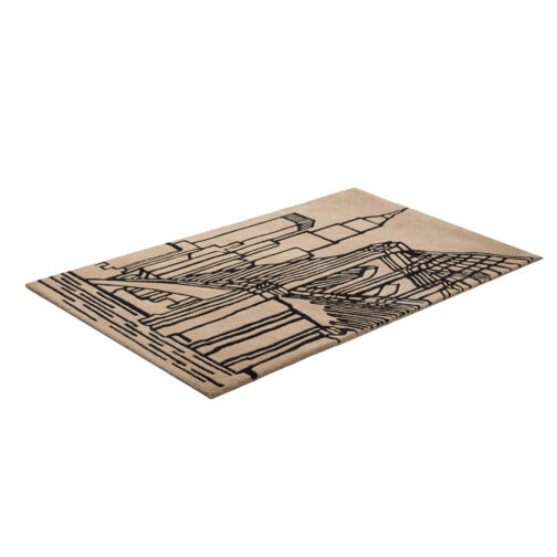 Hand Tufted Carpet Urban Design 3x5 Ft Beige - Image 2