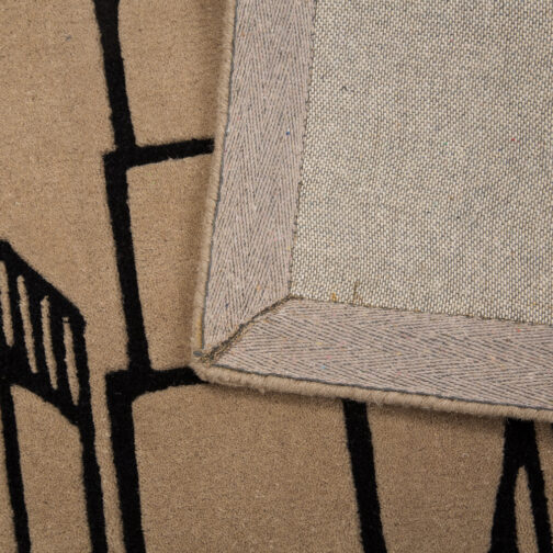 Hand Tufted Carpet Urban Design 3x5 Ft Beige - Image 3