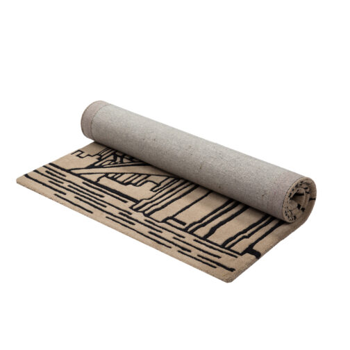 Hand Tufted Carpet Urban Design 3x5 Ft Beige - Image 4
