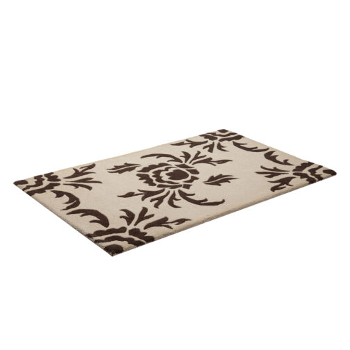 Hand Tufted Carpet Floral Design For Home 3x5 Ft Beige - Image 2