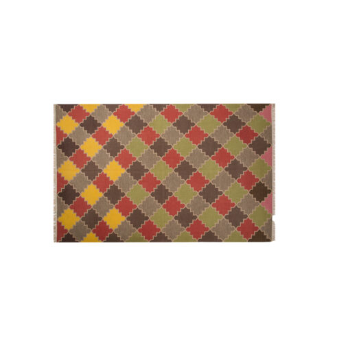 Jaipuri Cotton Kilim Dhurries Hand Made Modern Design 4x6 Ft Multi Color