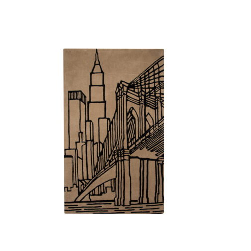 Hand Tufted Carpet Urban Design 3x5 Ft Beige