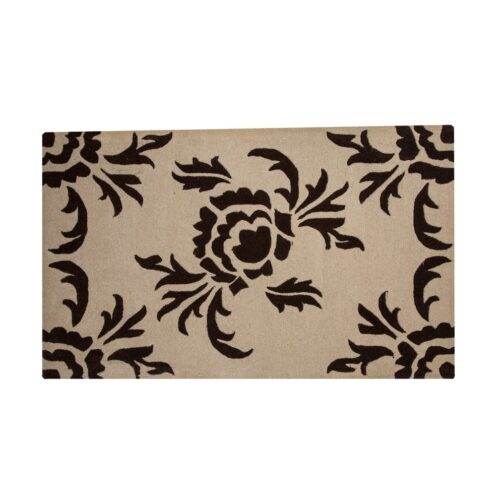 Hand Tufted Carpet Floral Design For Home 3x5 Ft Beige