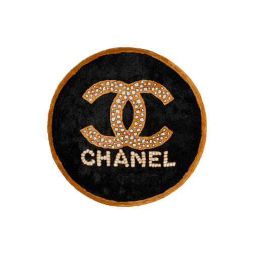 Hand Tufted Round Brand Design Carpet 6 Ft in Diameter Black