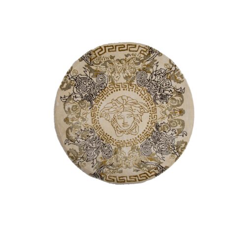 Hand Tufted Round Brand Design Carpet 6 Ft in Diameter Lite Cream