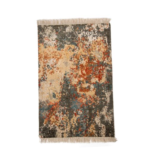 Hand Knotted Wool and Cotton Modern Design Rugs For Home 2x3 Ft Multi Color - Image 3