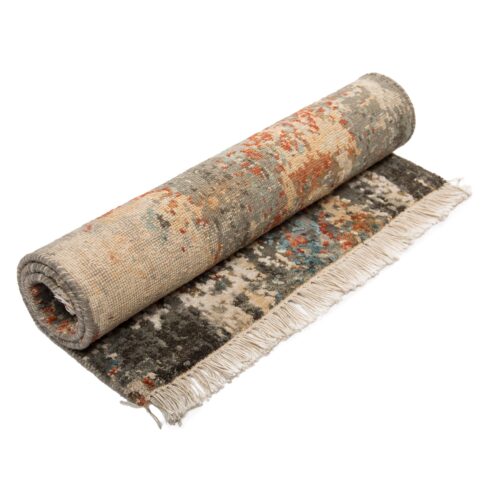 Hand Knotted Wool and Cotton Modern Design Rugs For Home 2x3 Ft Multi Color - Image 4