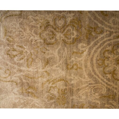 Hand Knotted Pure Silk BT Design Rugs Carpets For Living Room 2x3 Ft Gold - Image 2