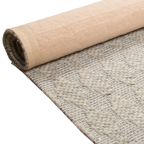 Handwoven Woolen Jakart Rugs Carpet For Home Bedroom 5.6x8 Ft Beige - Image 3