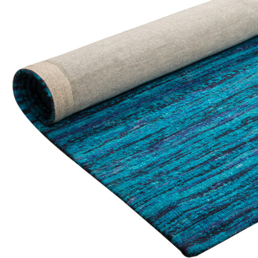 Handwoven Woolen Jakart Rugs Carpet For Home 5.6x8 Ft Blue - Image 3