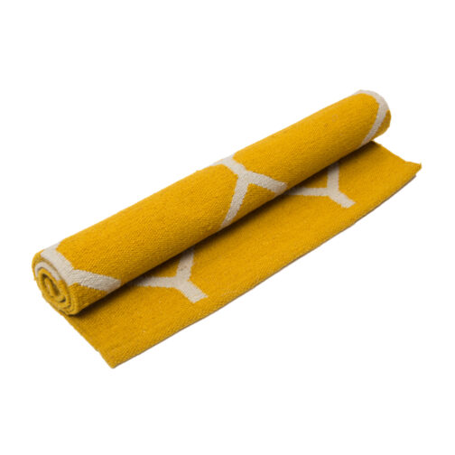 Kilim Wool and Cotton Durries Hand Made Carpet Rugs For Living Room 2x3 Ft Yellow - Image 4
