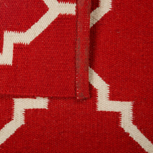 Kilim Wool and Cotton Durries Hand Made Carpet Rugs For Home 2x3 Ft Red - Image 3