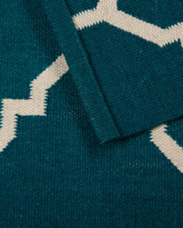 Kilim Wool and Cotton Durries Hand Made Carpet Rugs For Home 2×3 Ft Lite Blue