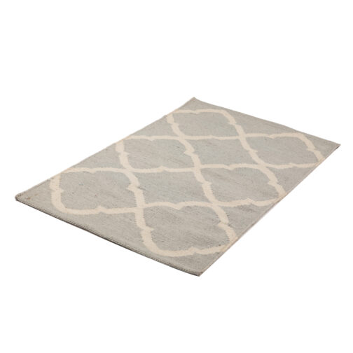 Kilim Wool and Cotton Durries Hand Made Carpet Rugs For Home 2x3 Ft Grey - Image 3
