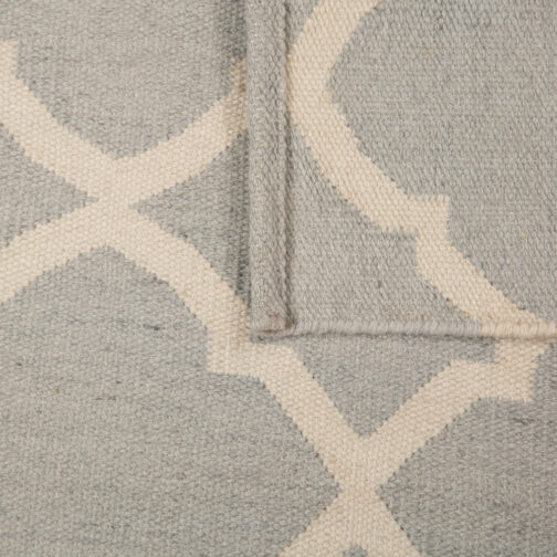 Kilim Wool and Cotton Durries Hand Made Carpet Rugs For Home 2x3 Ft Grey - Image 2