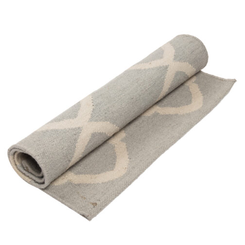 Kilim Wool and Cotton Durries Hand Made Carpet Rugs For Home 2x3 Ft Grey - Image 4