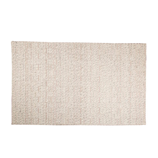 Handwoven Woolen Jakart Rugs Carpet For Home 5.6x8 Ft Pink