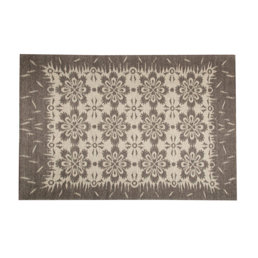 Handwoven Woolen Jakart Rugs Carpet For Living Room 5.6x8 Ft Brown