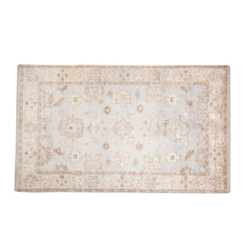 Hand Knotted Vintage Oushak Design Carpet Rugs For Home 5.6x8 Ft Lite Blue