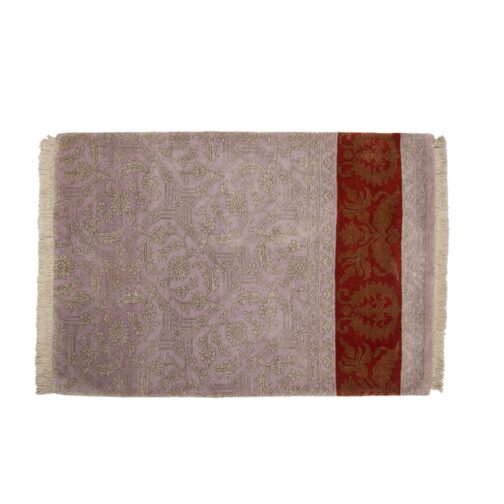 Hand Knotted Pure Silk BT Design Rugs Carpets For Home Living Room 2x3 Ft Cream