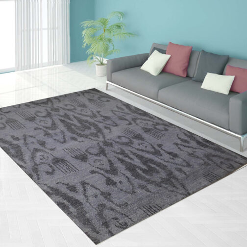 Hand Knotted Moroccan Design Carpet For Home, Hotels, High Traffic Area Rugs Silver