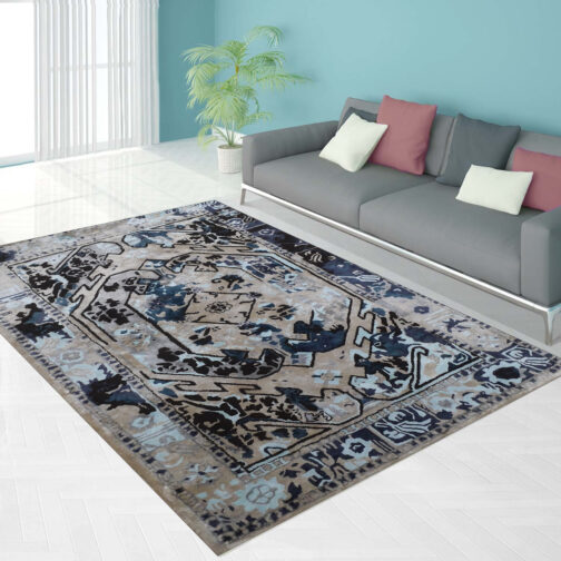 Hand Tufted Modern Design Wool Viscose Carpet For Home, Hotels, High Traffic Area Rugs