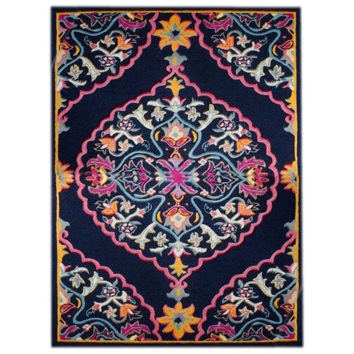 Handmade Tufted Rugs, Premium Quality Floral Wool Rug for Living Room CT01