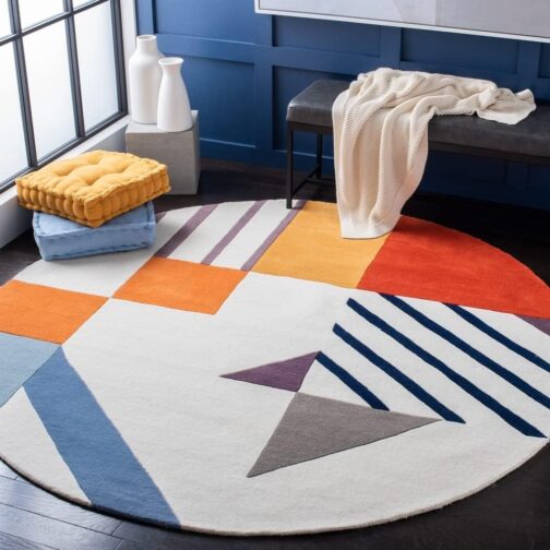 Handmade Tufted Rugs, Premium Quality Round Wool Rug for Living Room RR32 - Image 2