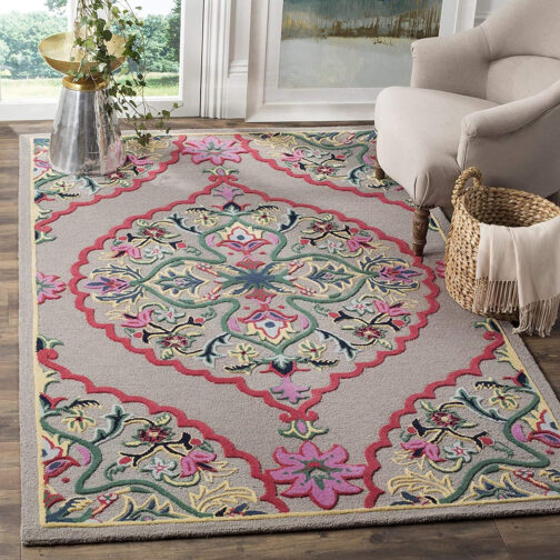 Handmade Tufted Rugs, Premium Quality Floral Wool Rug for Living Room CT04 - Image 2