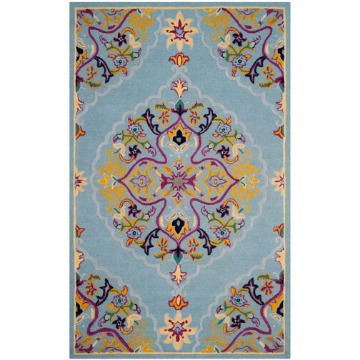 Handmade Tufted Rugs, Premium Quality Floral Wool Rug for Living Room CT03