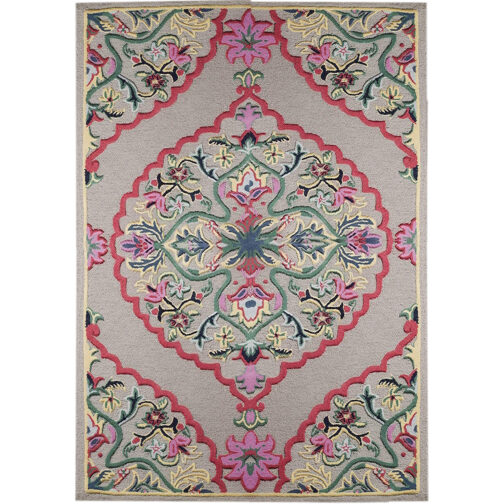 Handmade Tufted Rugs, Premium Quality Floral Wool Rug for Living Room CT04