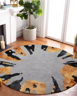 Handmade Tufted Rugs, Premium Quality Round Wool Rug for Living Room RR35