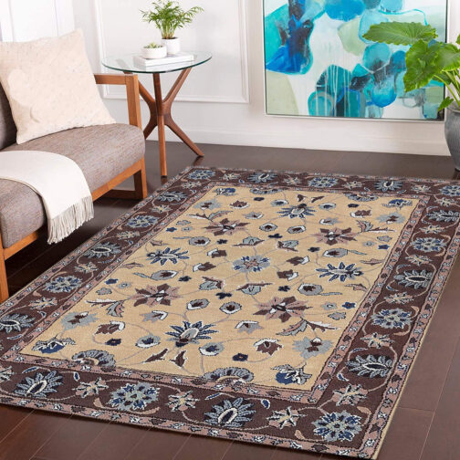 Handmade Tufted Rugs, Premium Quality Floral Wool Rug for Living Room CF02 - Image 4