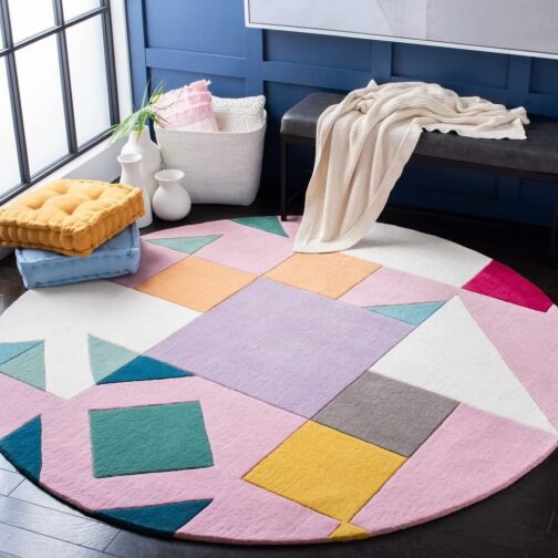 Handmade Tufted Rugs, Premium Quality Round Wool Rug for Living Room RR42 - Image 2