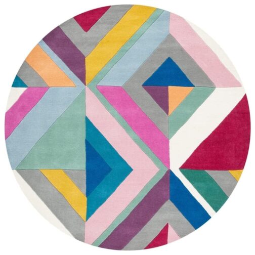 Handmade Tufted Rugs, Premium Quality Round Wool Rug for Living Room RR36