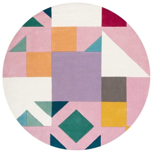 Handmade Tufted Rugs, Premium Quality Round Wool Rug for Living Room RR42