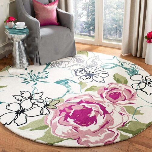 Handmade Tufted Rugs, Premium Quality Round Wool Rug for Living Room RR18 - Image 2