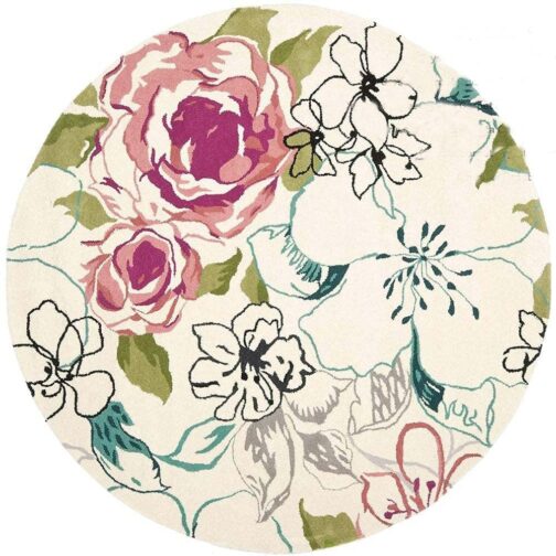Handmade Tufted Rugs, Premium Quality Round Wool Rug for Living Room RR18