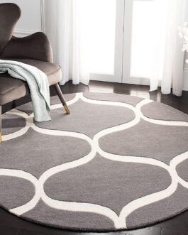 Handmade Tufted Rugs, Premium Quality Round Wool Rug for Living Room RR39