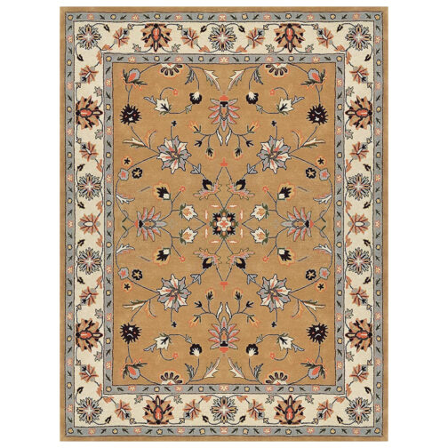 Handmade Tufted Rugs, Premium Quality Floral Wool Rug for Living Room CF04